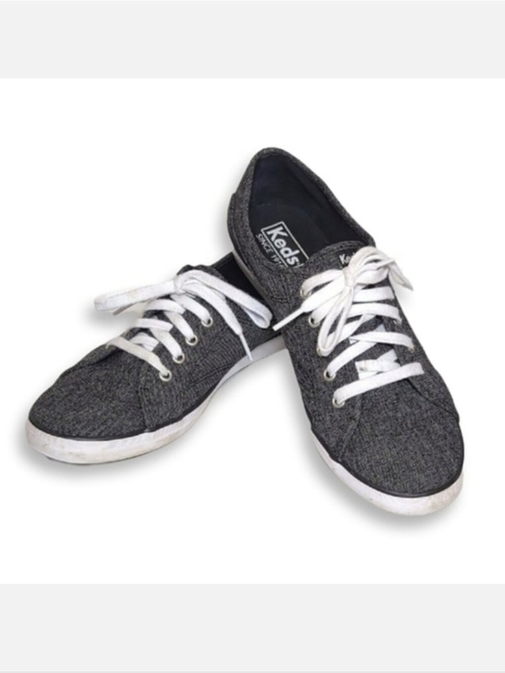 Keds Coursa Heathered Black Shoes Lace Up Casual Fabric Sneakers Womens Size 8